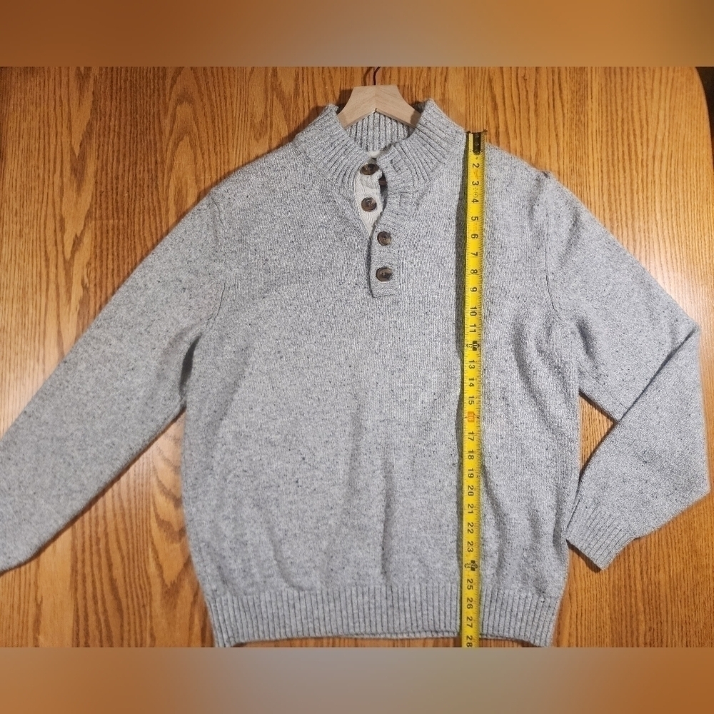IZOD Men's Speckled MOCK NECK Sweater Size XL Long Sleeve GRAY - Picture 7 of 13